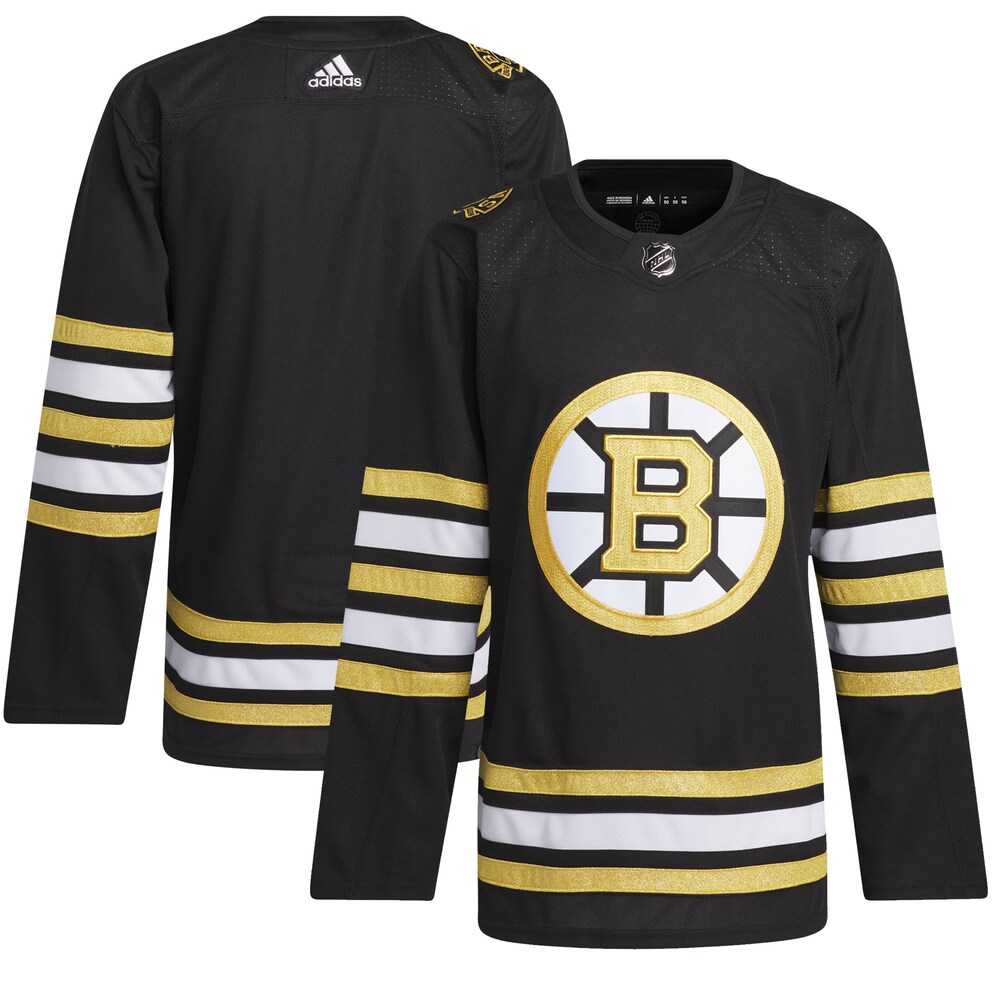  Boston Bruins adidas 100th Anniversary Primegreen Authentic Jersey - Black