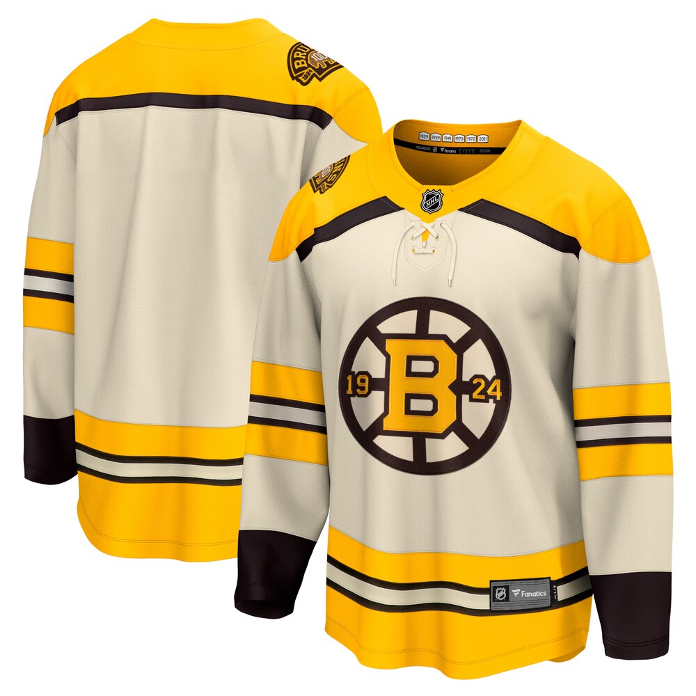  Boston Bruins Fanatics Branded 100th Anniversary Premier Breakaway Jersey - Cream