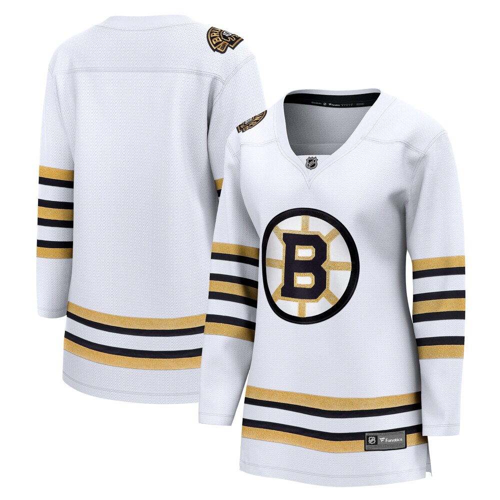  Boston Bruins Fanatics Branded Women's 100th Anniversary Premier Breakaway Jersey - White