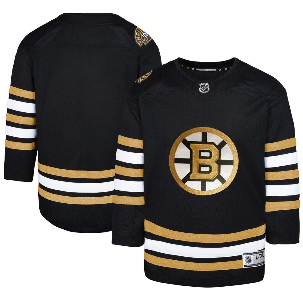  Boston Bruins Youth 100th Anniversary Premier Jersey - Black