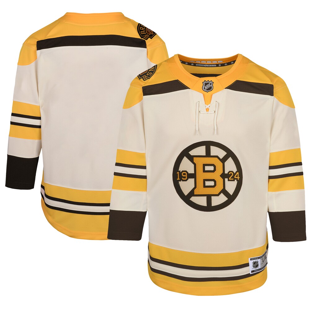  Boston Bruins Youth 100th Anniversary Premier Jersey - Cream
