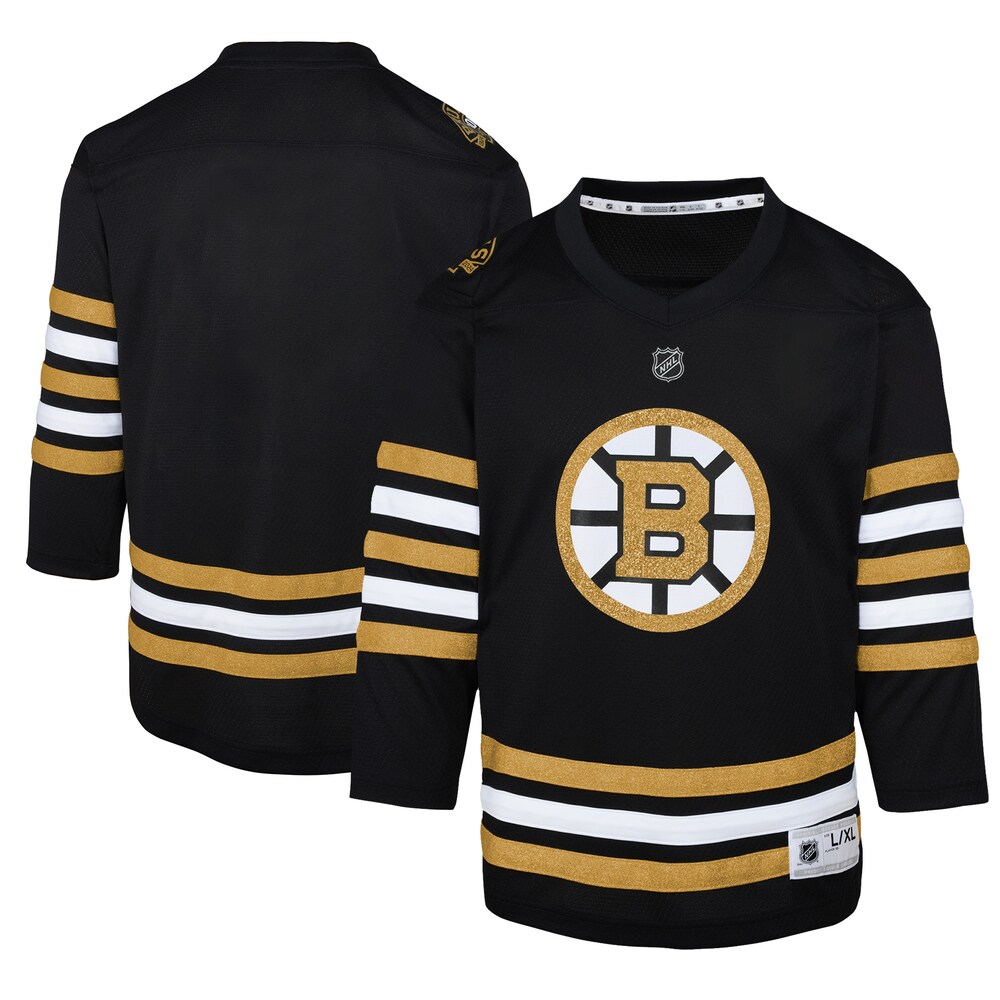  Boston Bruins Youth 100th Anniversary Replica Jersey - Black