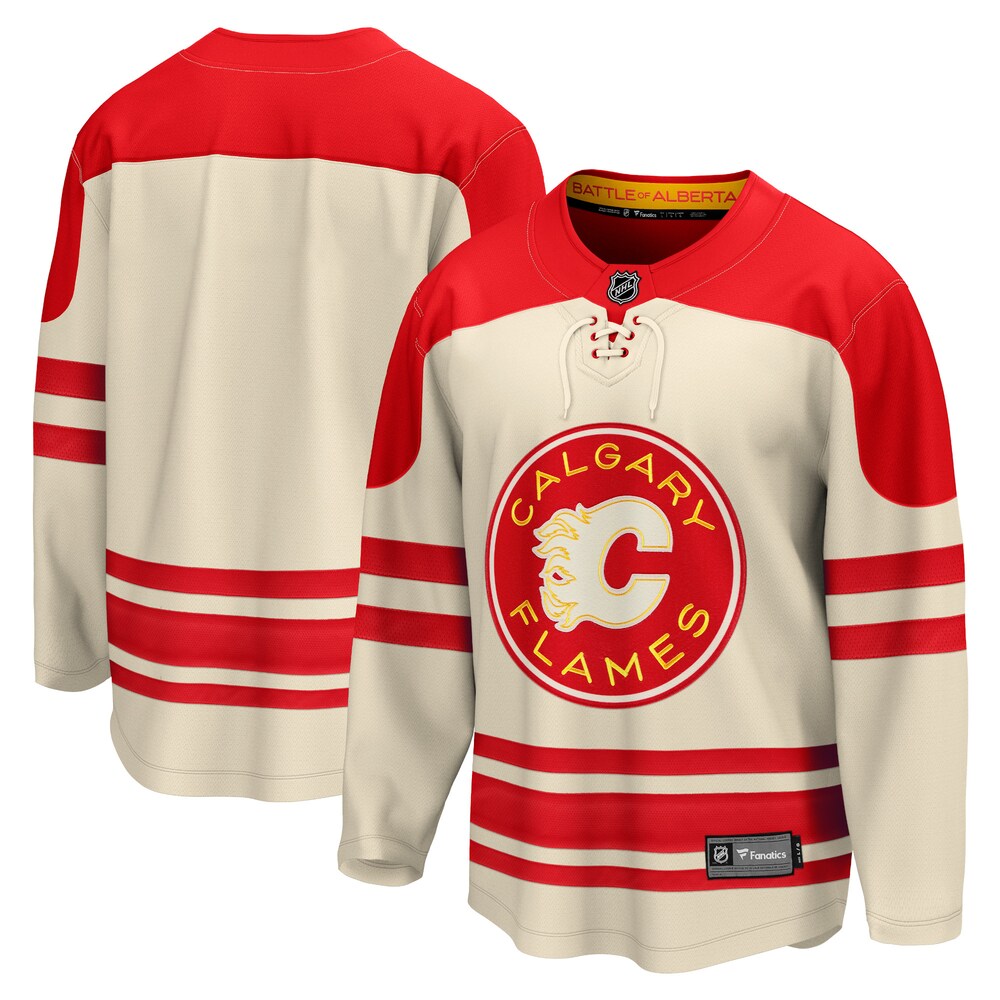  Calgary Flames Fanatics Branded 2023 NHL Heritage Classic Premier Breakaway Jersey - Cream