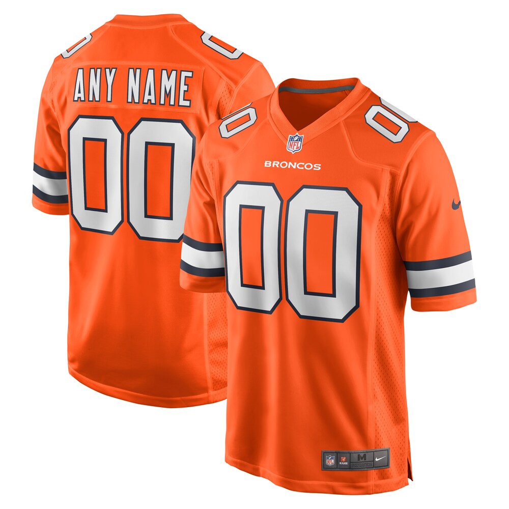  Denver Broncos Nike Alternate Custom Game Jersey - Orange