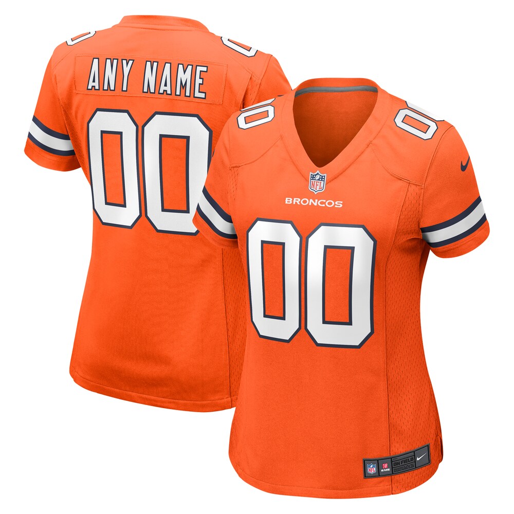  Denver Broncos Nike Women's Alternate Custom Game Jersey - Orange