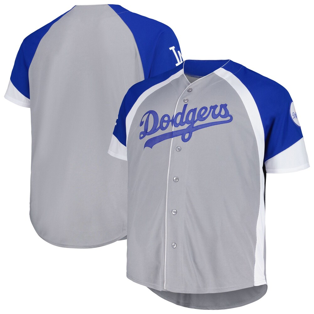  Los Angeles Dodgers Profile Big & Tall Colorblock Team Fashion Jersey - Gray