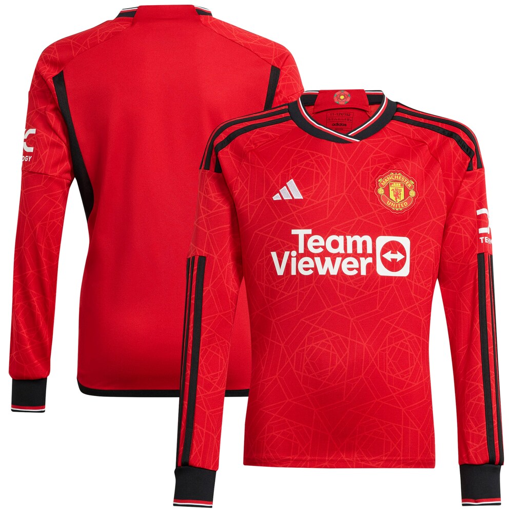  Manchester United 2023/24 Home Replica Long Sleeve Jersey - Red