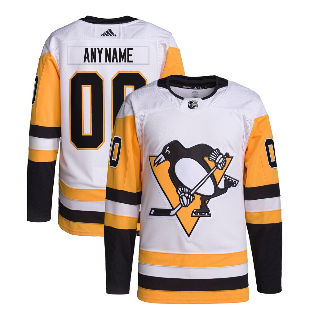  Pittsburgh Penguins adidas Away Custom Primegreen Authentic Pro Jersey - White