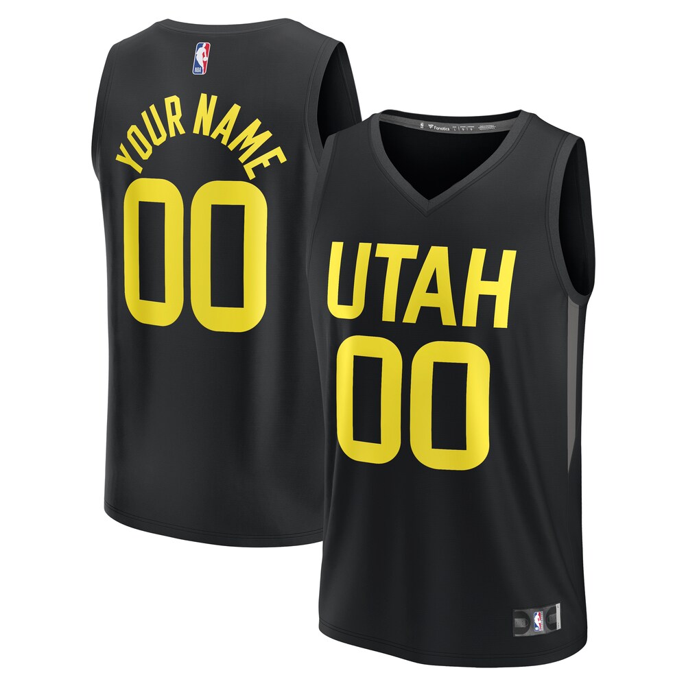  Utah Jazz Fanatics Branded 2022/23 Fast Break Custom Replica Jersey - Black - Statement Edition