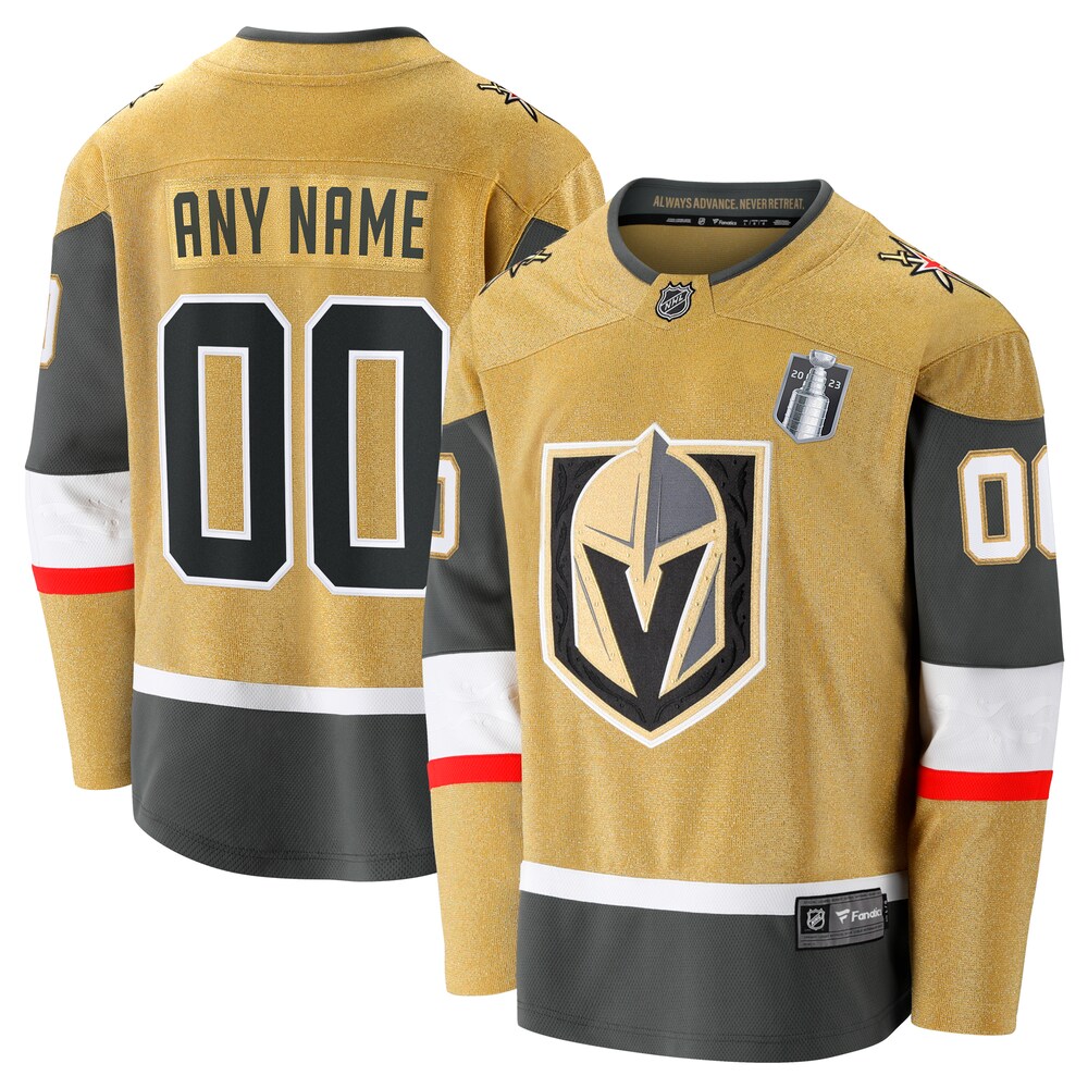  Vegas Golden Knights Fanatics Branded 2023 Stanley Cup Final Home Breakaway Custom Jersey - Gold