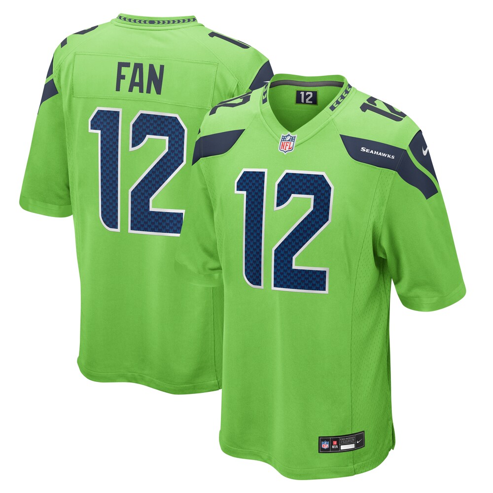 12th Fan Seattle Seahawks Nike  Game Jersey - Neon Green
