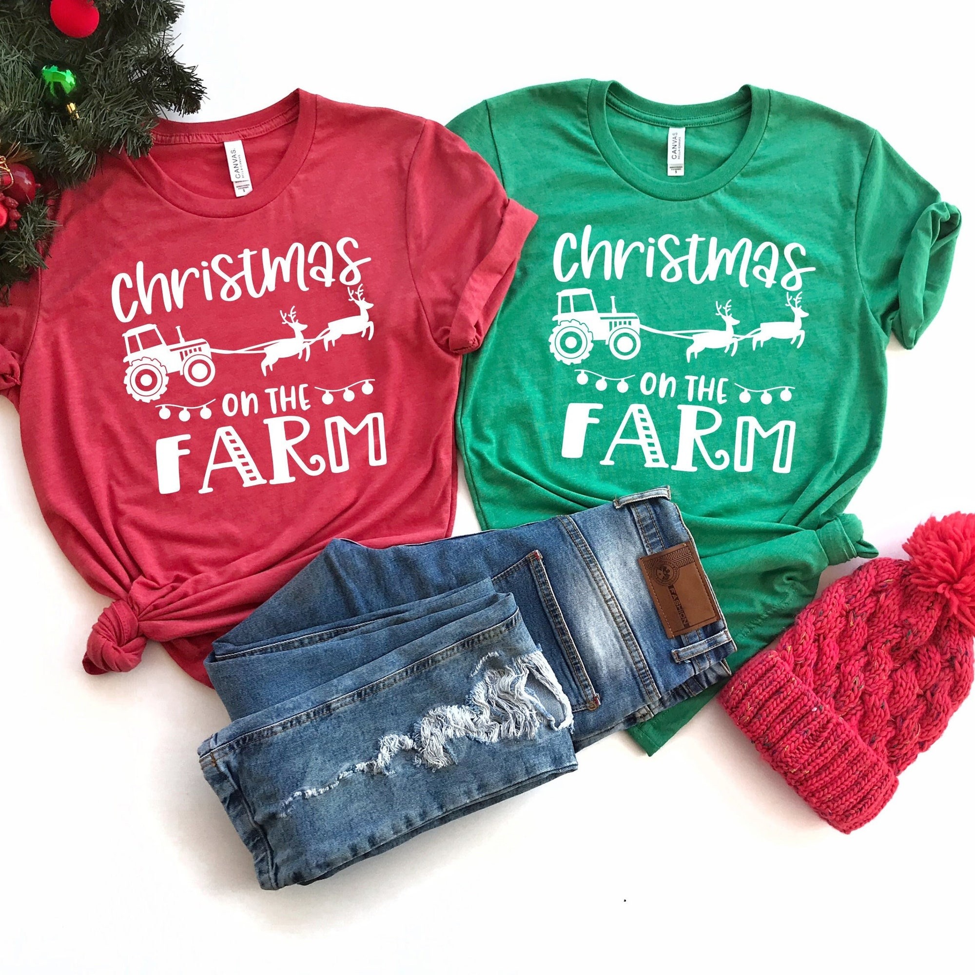 Christmas On The Farm Shirts, Christmas Farm Shirts, Christmas Group Shirts, Christmas Family Shirts, Farm Lover Shirts, Funny Xmas Shirts