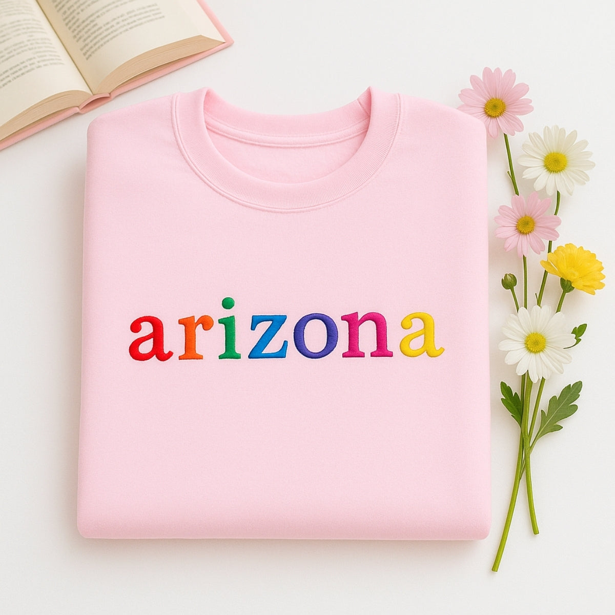 Personalized Arizona Hoodie - Embroidered Rainbow Grand Canyon Pride Gift