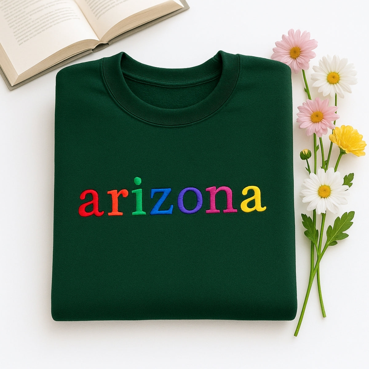 Custom Embroidered Arizona Sweatshirt - Rainbow Grand Canyon Pride Gift