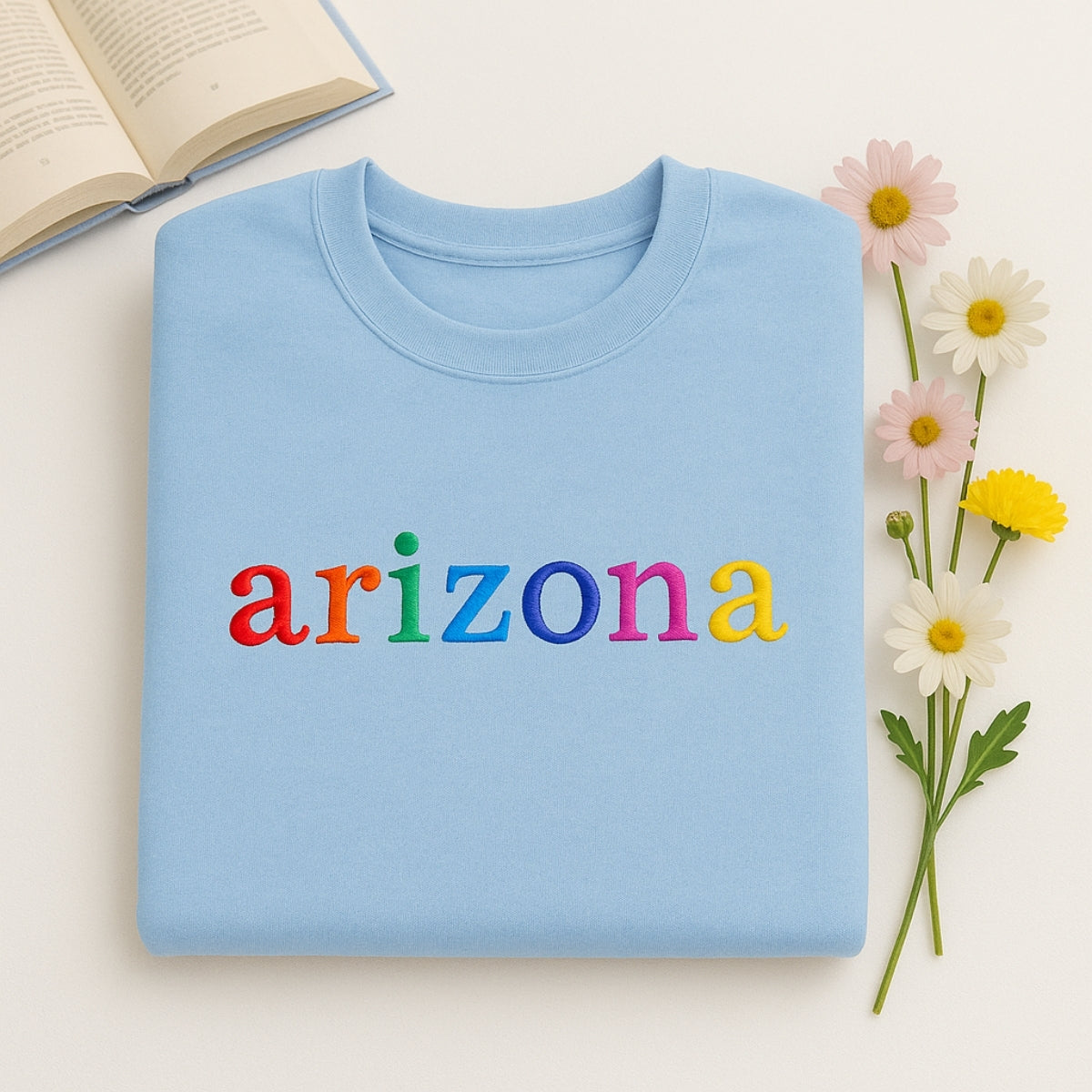 Personalized Arizona Hoodie - Embroidered Rainbow Grand Canyon Pride Gift