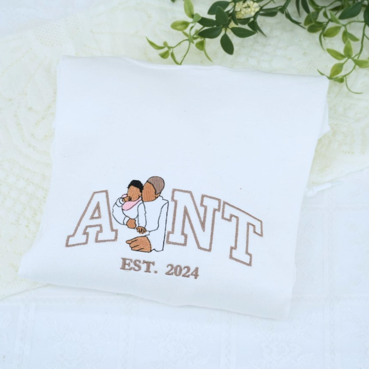 Custom Embroidered Aunt Hoodie - Personalized Auntie New Aunt Gift