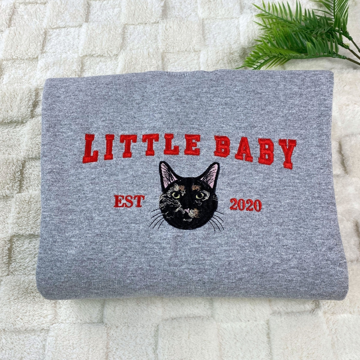 Custom Embroidered Cat Portrait Hoodie - Varsity Pet Lover Gift Sweatshirt