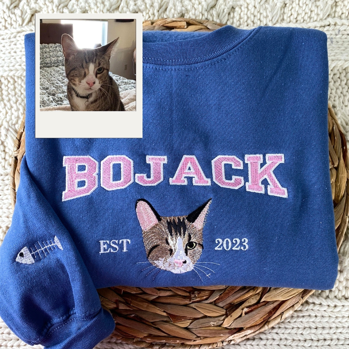 Personalized Cat Parent Varsity Hoodie - Custom Embroidered Pet Name