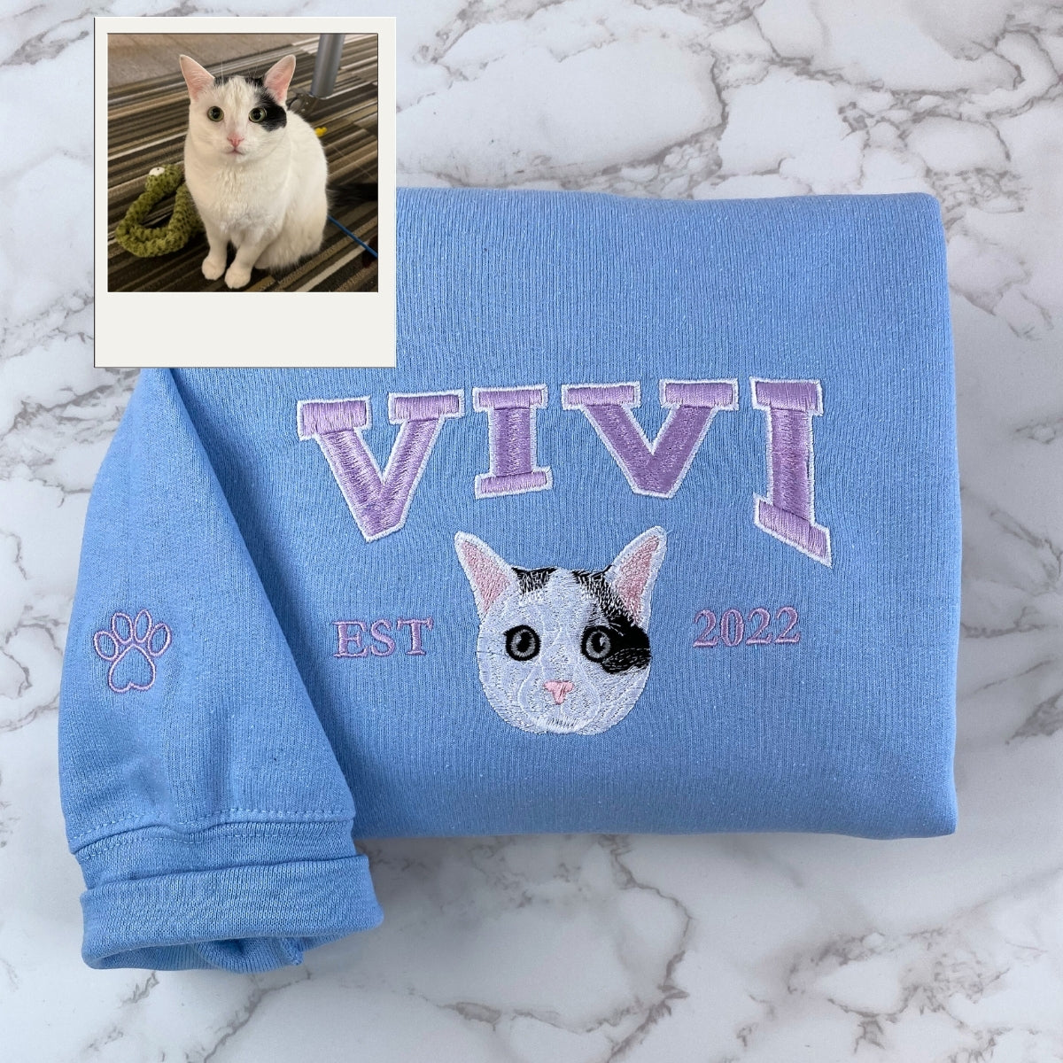 Personalized Cat Parent Varsity Hoodie - Custom Embroidered Pet Name