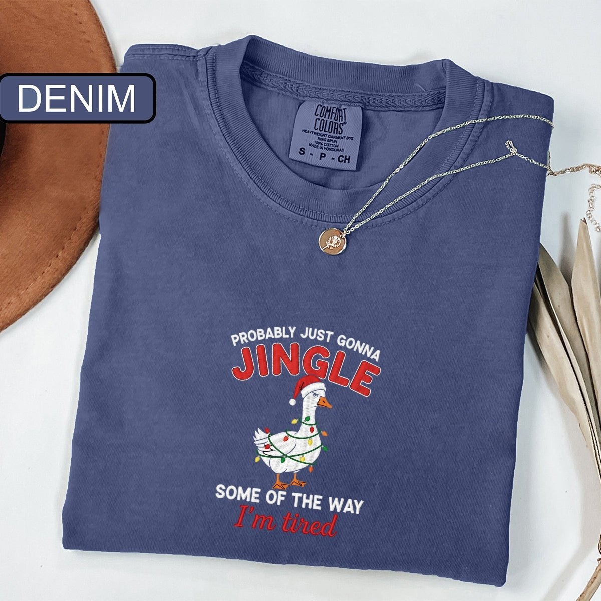 Custom Embroidered Jingle Christmas Tee - Funny Holiday Gift Shirt