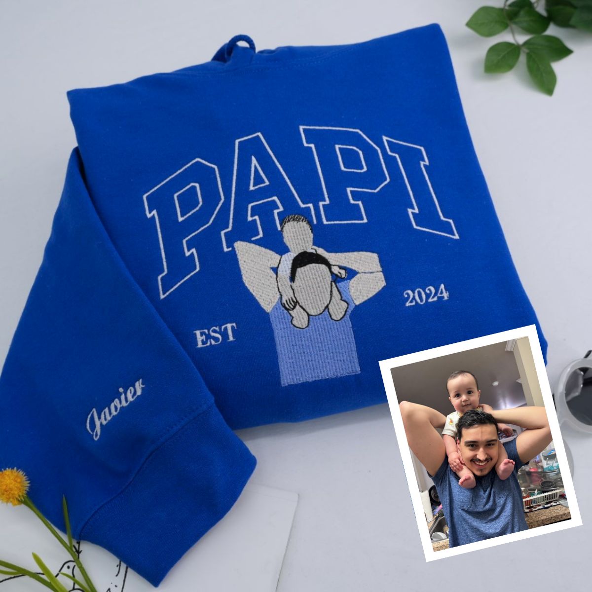Personalized Papi Hoodie - Custom Embroidered Latino Father's Day Gift