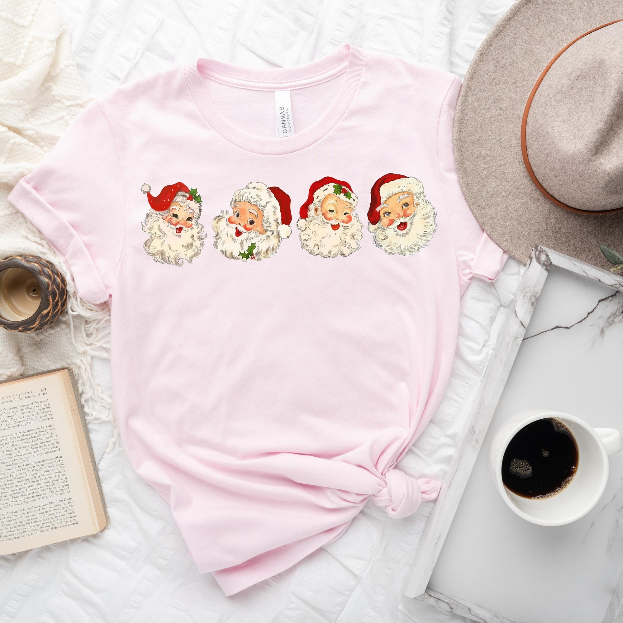 Retro Cheerful Santa Tshirt, Santa Merry Christmas Shirt, Vintage Santa Claus Graphic Tee, Xmas Women Men Gift, Classic Christmas Sweatshirt