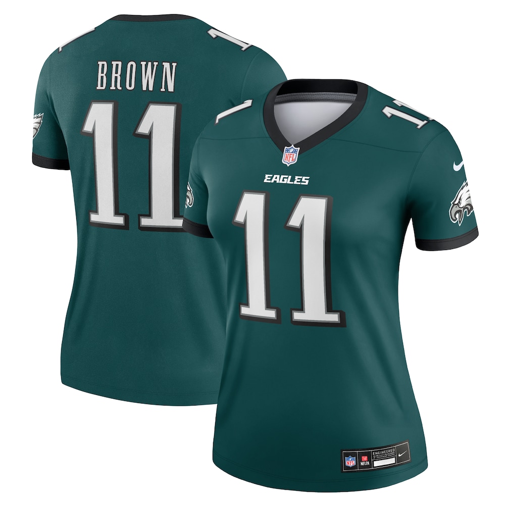 A.J. Brown Philadelphia Eagles Women's Team Legend Player Performance Top - Midnight Green