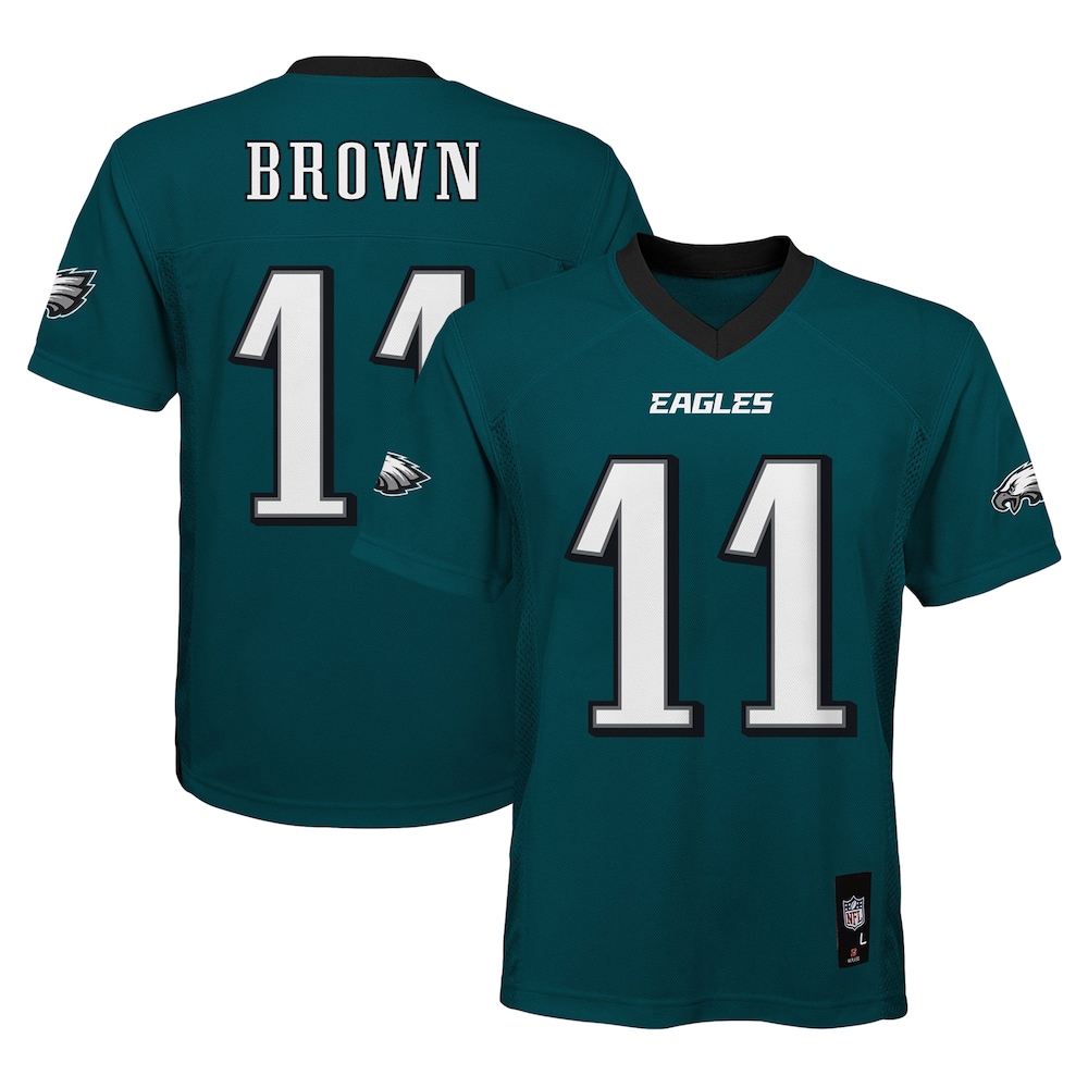 A.J. Brown Philadelphia Eagles Youth Replica Player Jersey | Midnight Green