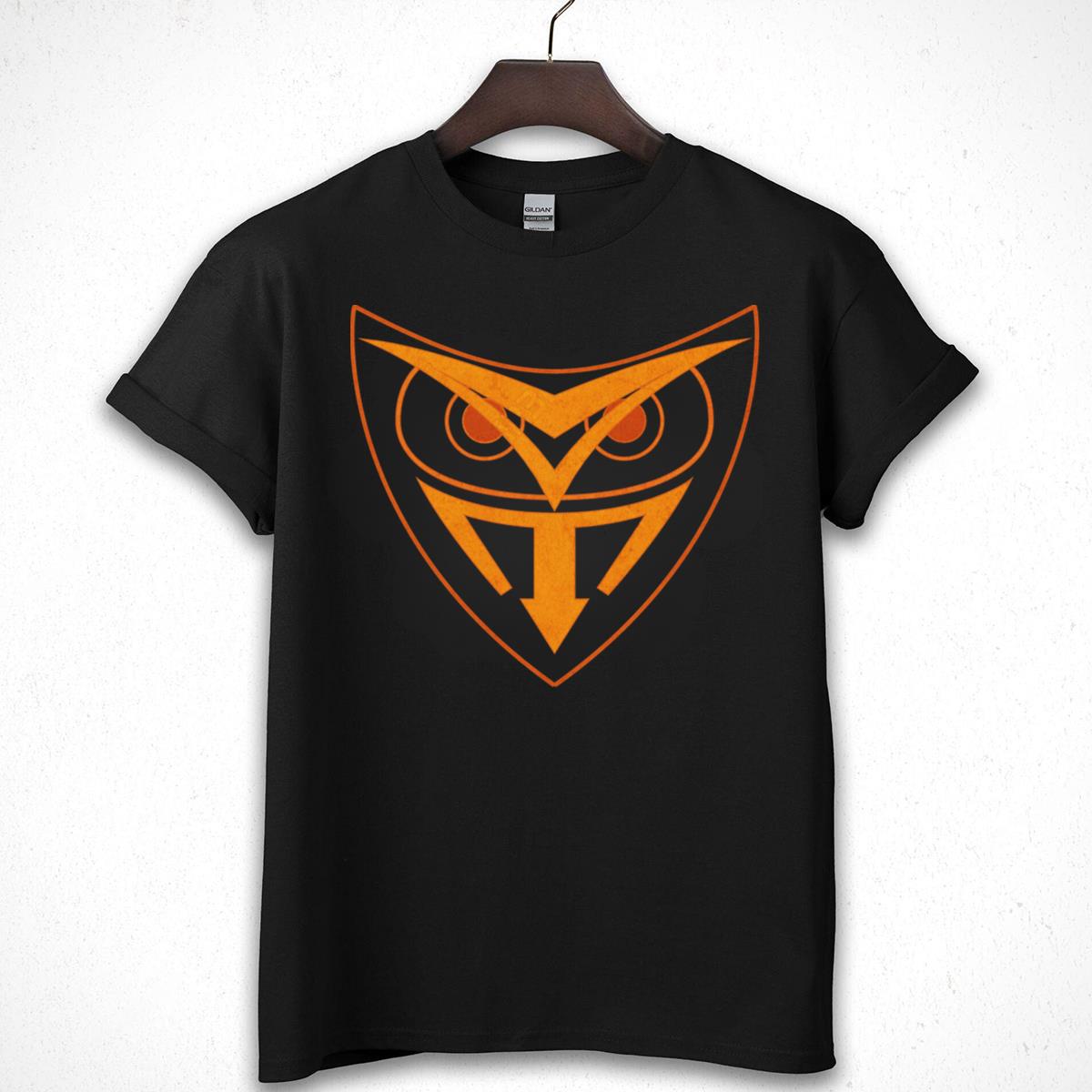 Abstract Owl Logo Graphic T-Shirt, Geometric Bird Design