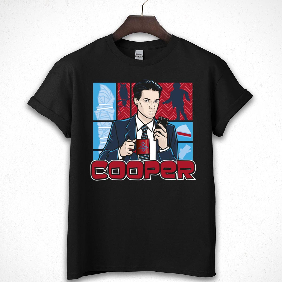 Agent Cooper Graphic T-Shirt - Twin Peaks TV Show Coffee Retro Tee