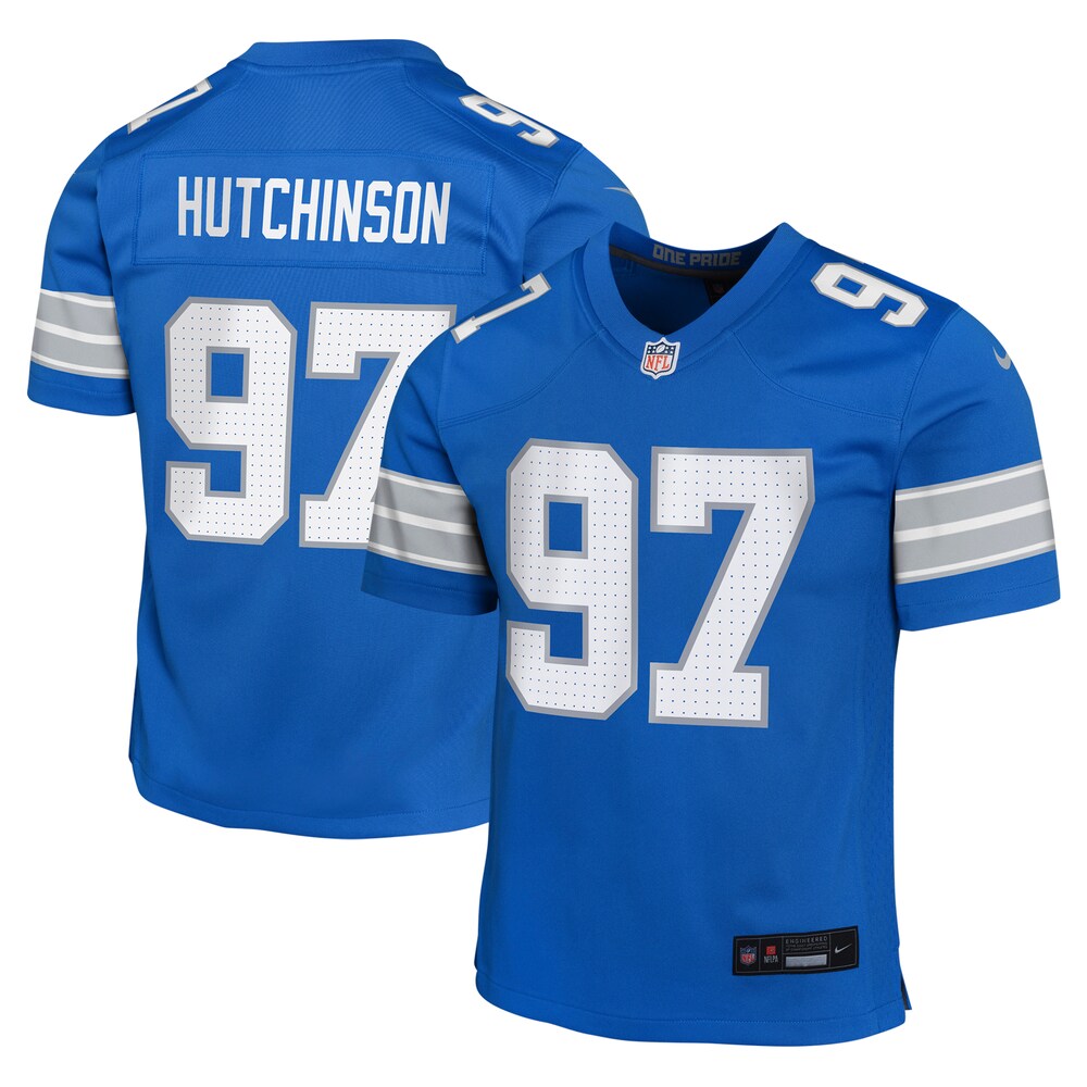 Aidan Hutchinson Detroit Lions Nike Youth Team Player Game Jersey - Blue