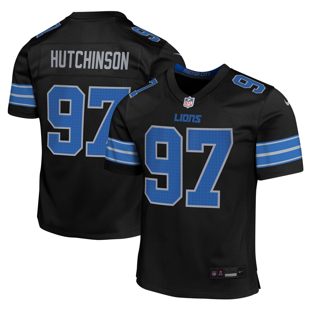 Aidan Hutchinson Detroit Lions Youth Alternate Player Game Jersey | Black