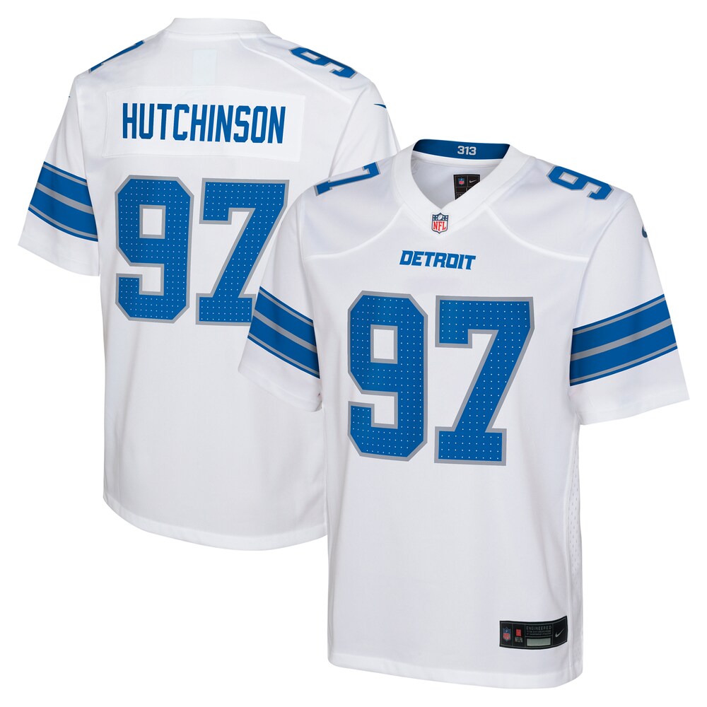 Aidan Hutchinson Detroit Lions Youth Player Game Jersey | White