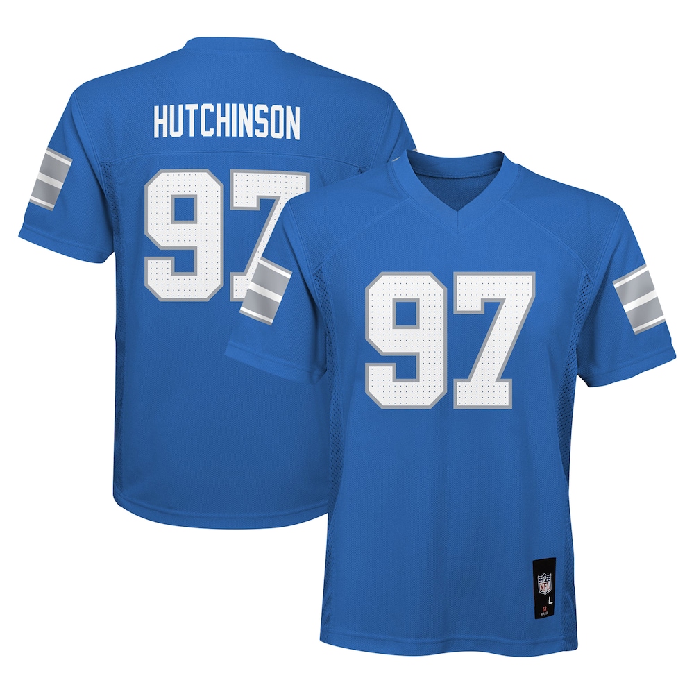 Aidan Hutchinson Detroit Lions Youth Replica Player Jersey - Blue