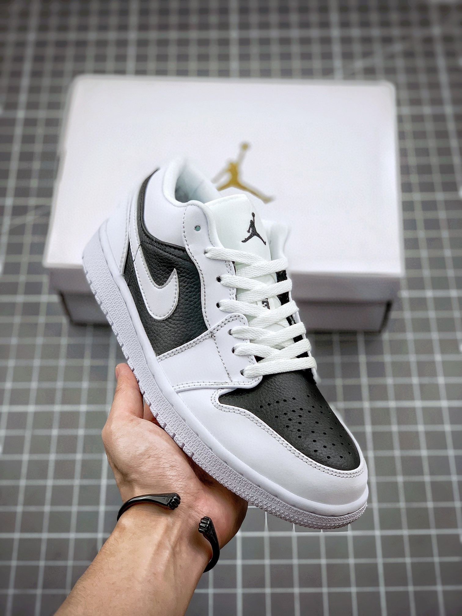 Air JD Jordan 1 Low 'Panda' White/Black Shoes