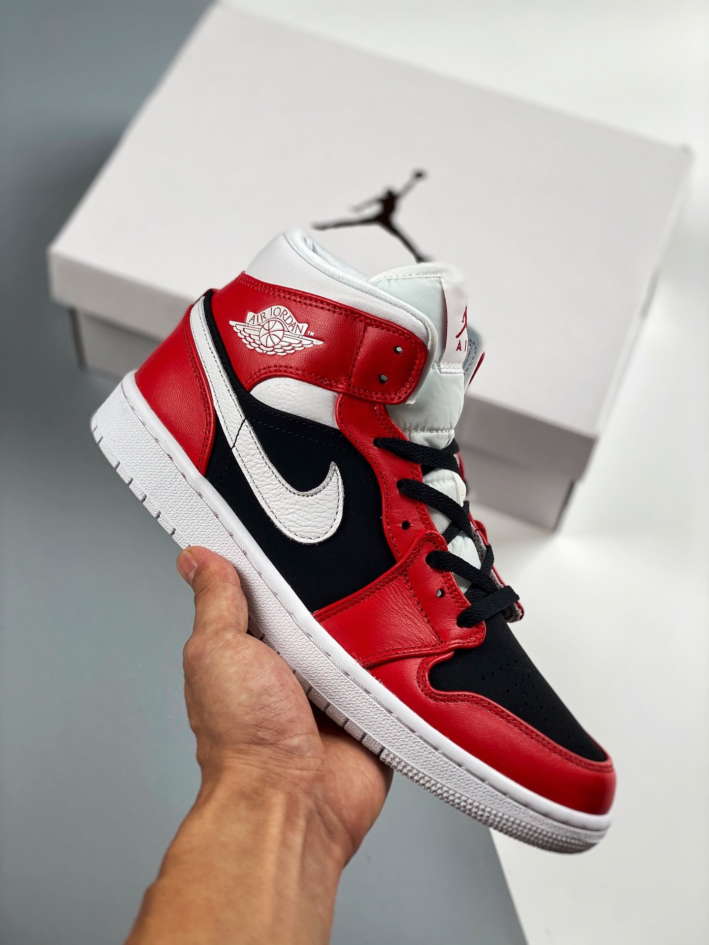 Air JD Jordan 1 Mid 'Chicago' Gym Red/White-Black Shoes