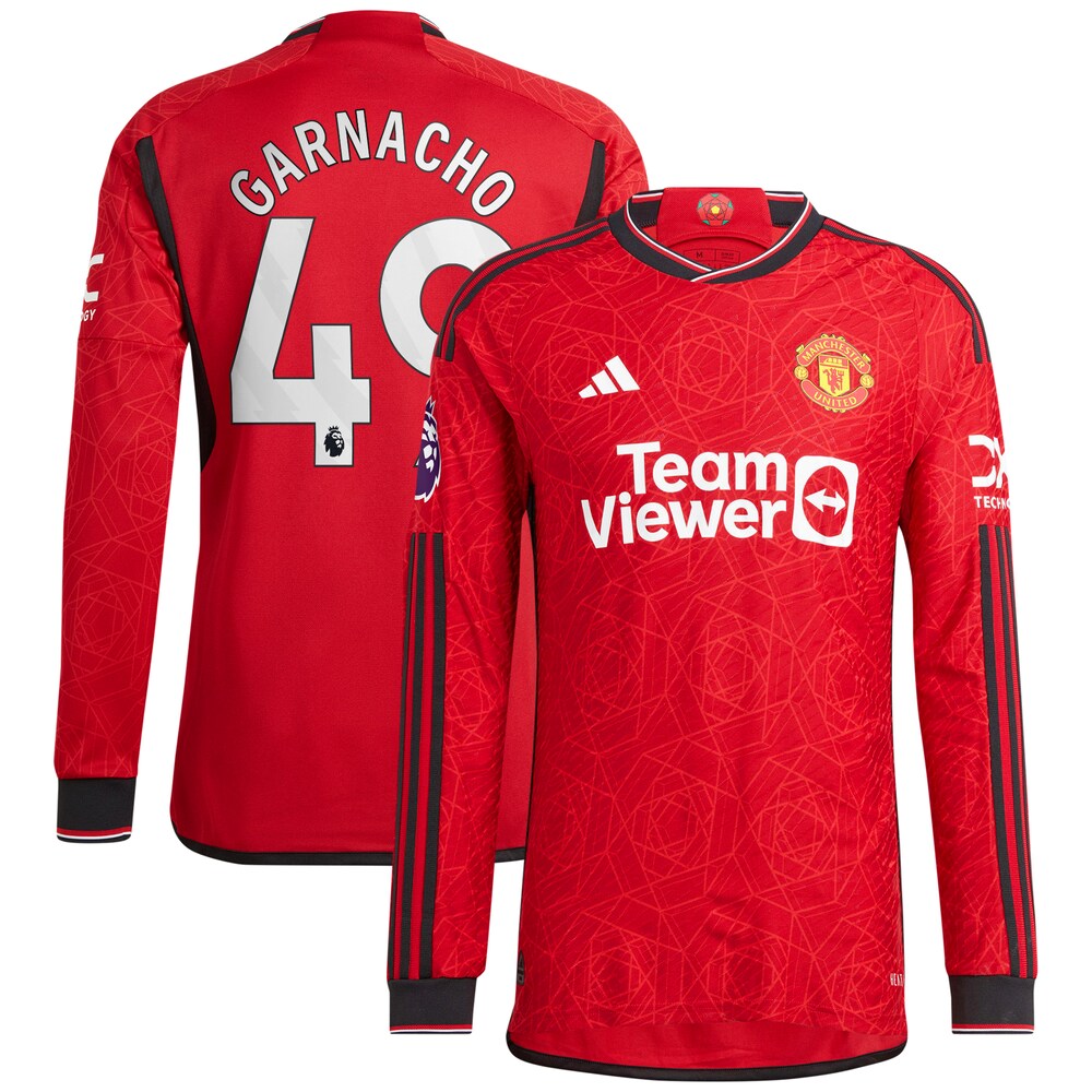 Alejandro Garnacho Manchester United 2023/24 Home Long Sleeve Player Jersey - Red