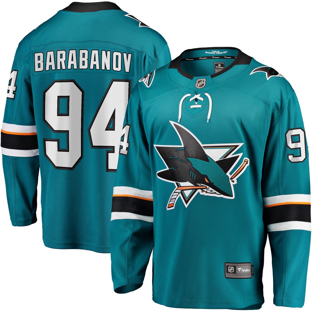 Alexander Barabanov San Jose Sharks Fanatics Branded Home Breakaway Jersey - Teal