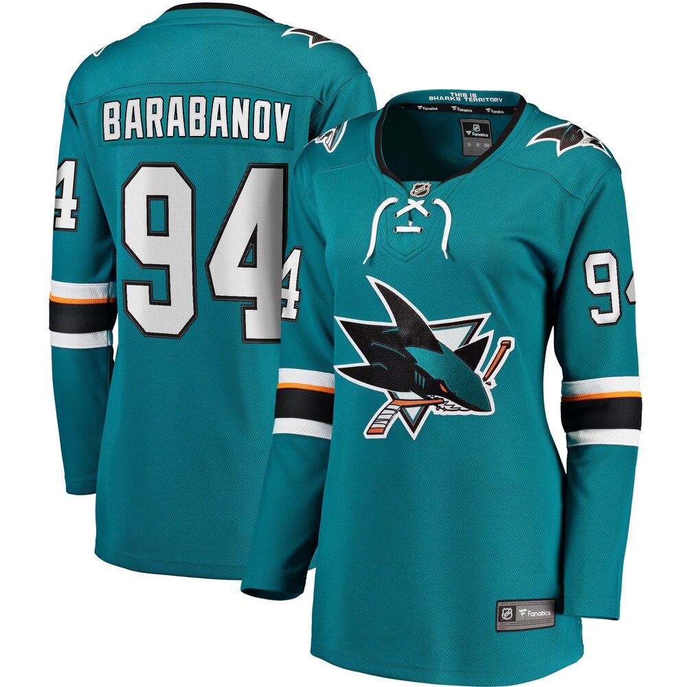 Alexander Barabanov San Jose Sharks Fanatics Branded Women's Home Breakaway Player Jersey - Teal