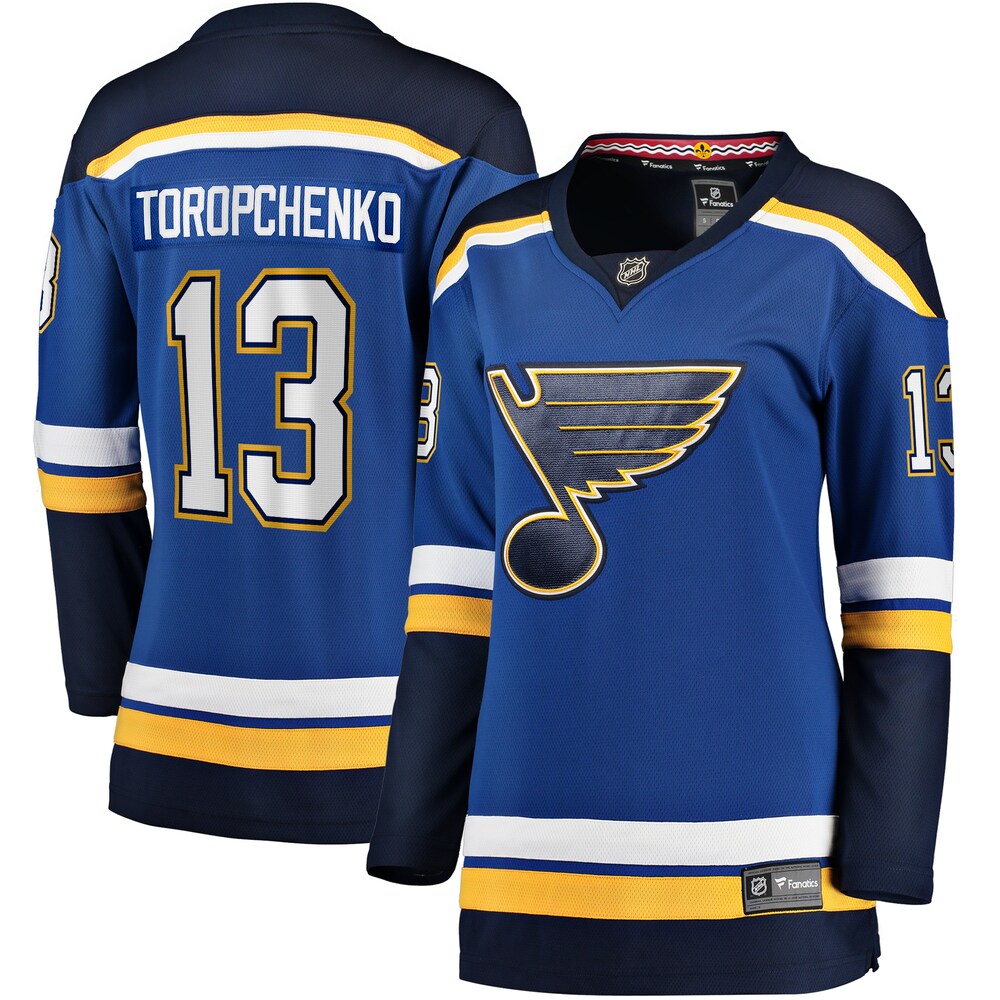 Alexey Toropchenko St. Louis Blues Fanatics Branded Women's Home Breakaway Player Jersey - Blue