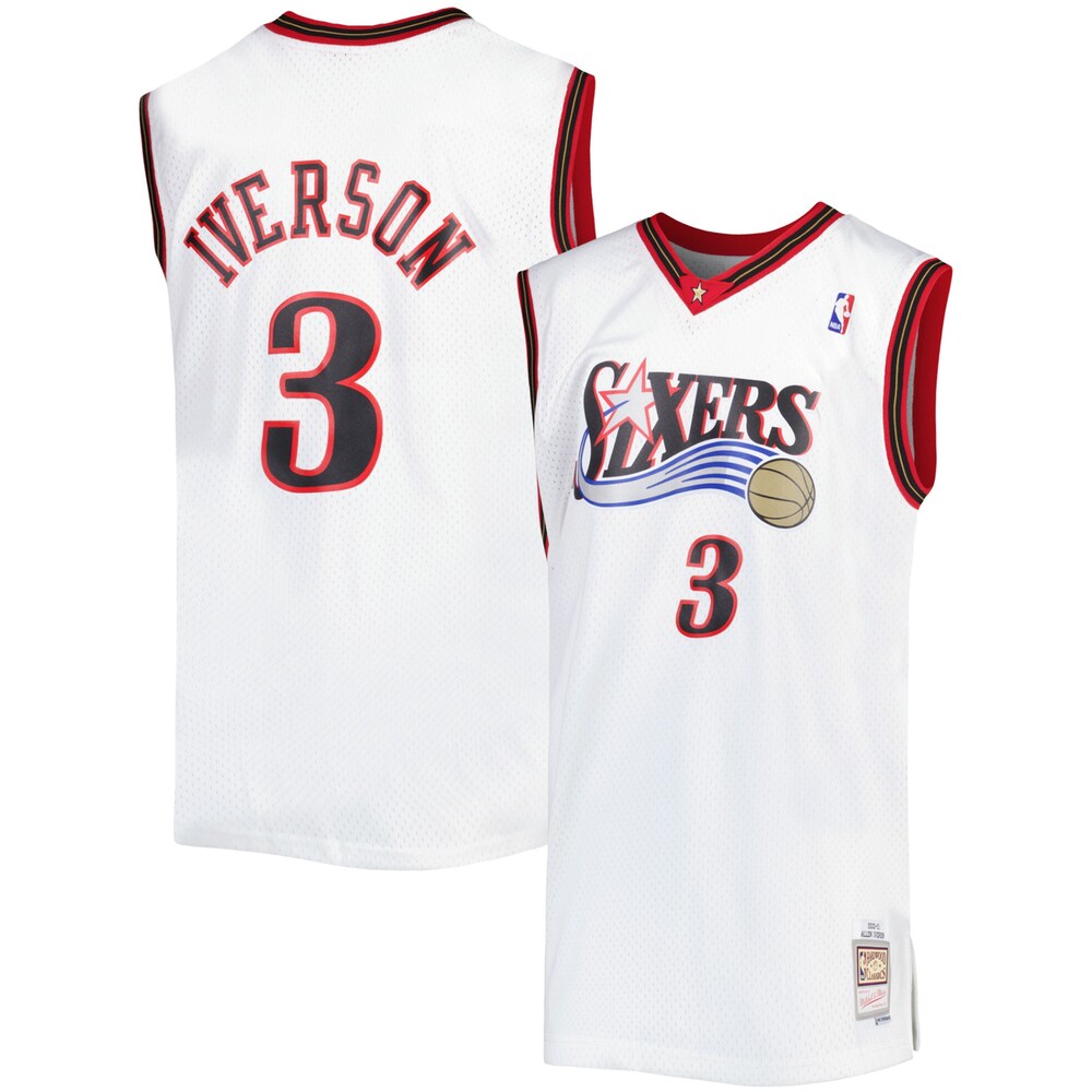 Allen Iverson Philadelphia 76ers Mitchell x Ness Big x Tall Hardwood Classics 1996/97 Swingman Jersey | White