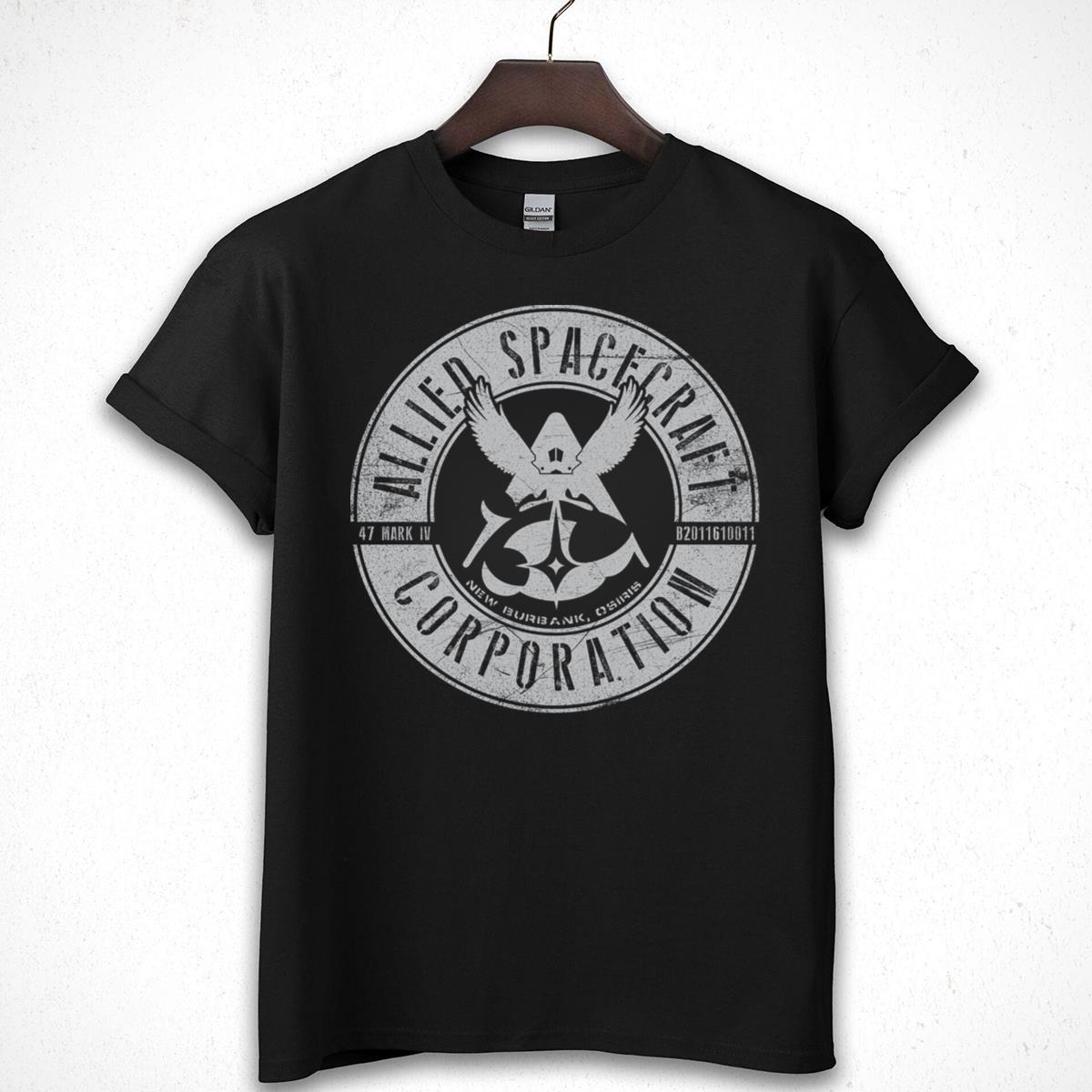 Allied Spacecraft Corp. Vintage Style Graphic T-Shirt, New Burbank, Osiris