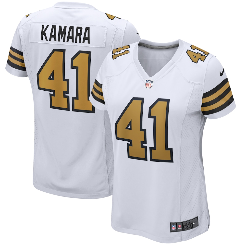 Alvin Kamara New Orleans Saints Women's Alternate Game Player Jersey - White