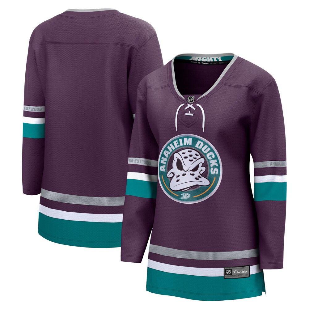 Anaheim Ducks Fanatics Branded Women's 30th Anniversary Premier Breakaway JerseyÂ â€“ Purple