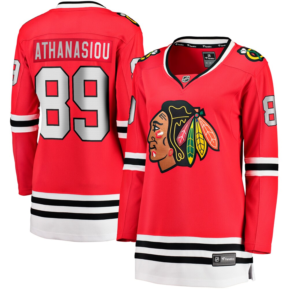 Andreas Athanasiou Chicago Blackhawks Fanatics Branded Women's Home Breakaway Player Jersey - Red