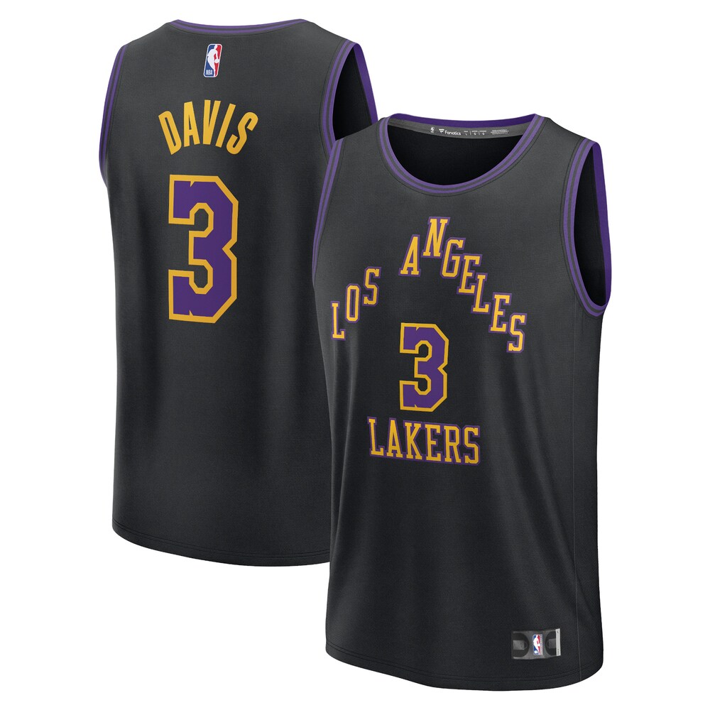 Anthony Davis Los Angeles Lakers Fanatics Branded Unisex 2023/24 Fast Break Jersey - Black - City Edition
