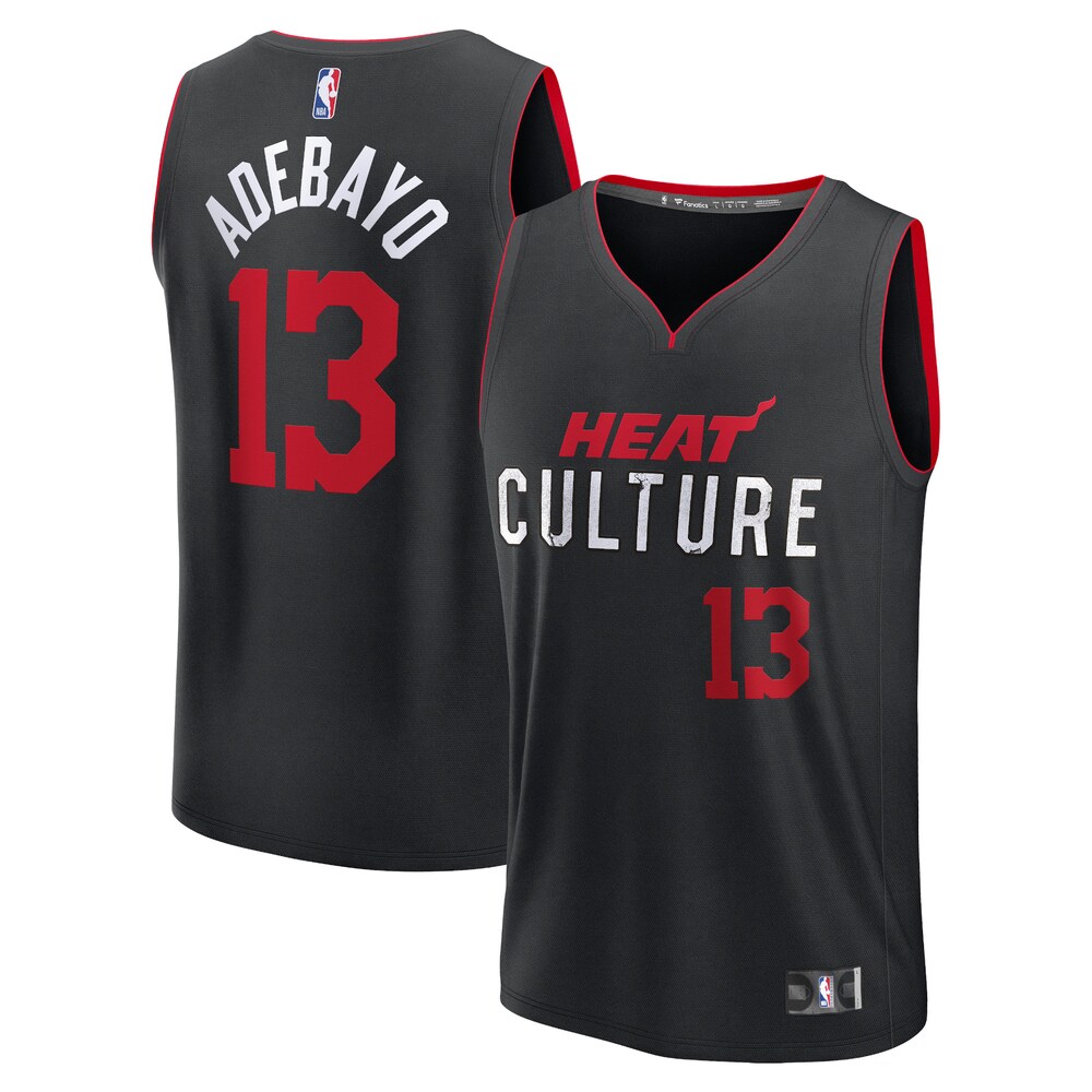 Bam Adebayo Miami Heat Fanatics Branded Unisex 2023/24 Fast Break Jersey - Black - City Edition