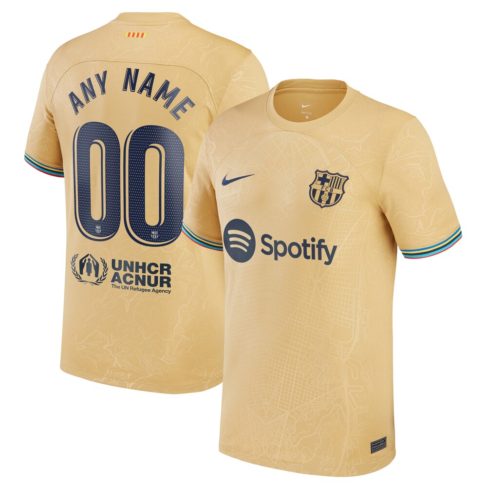 Barcelona Nike 2022/23 Away Replica Custom Jersey - Yellow