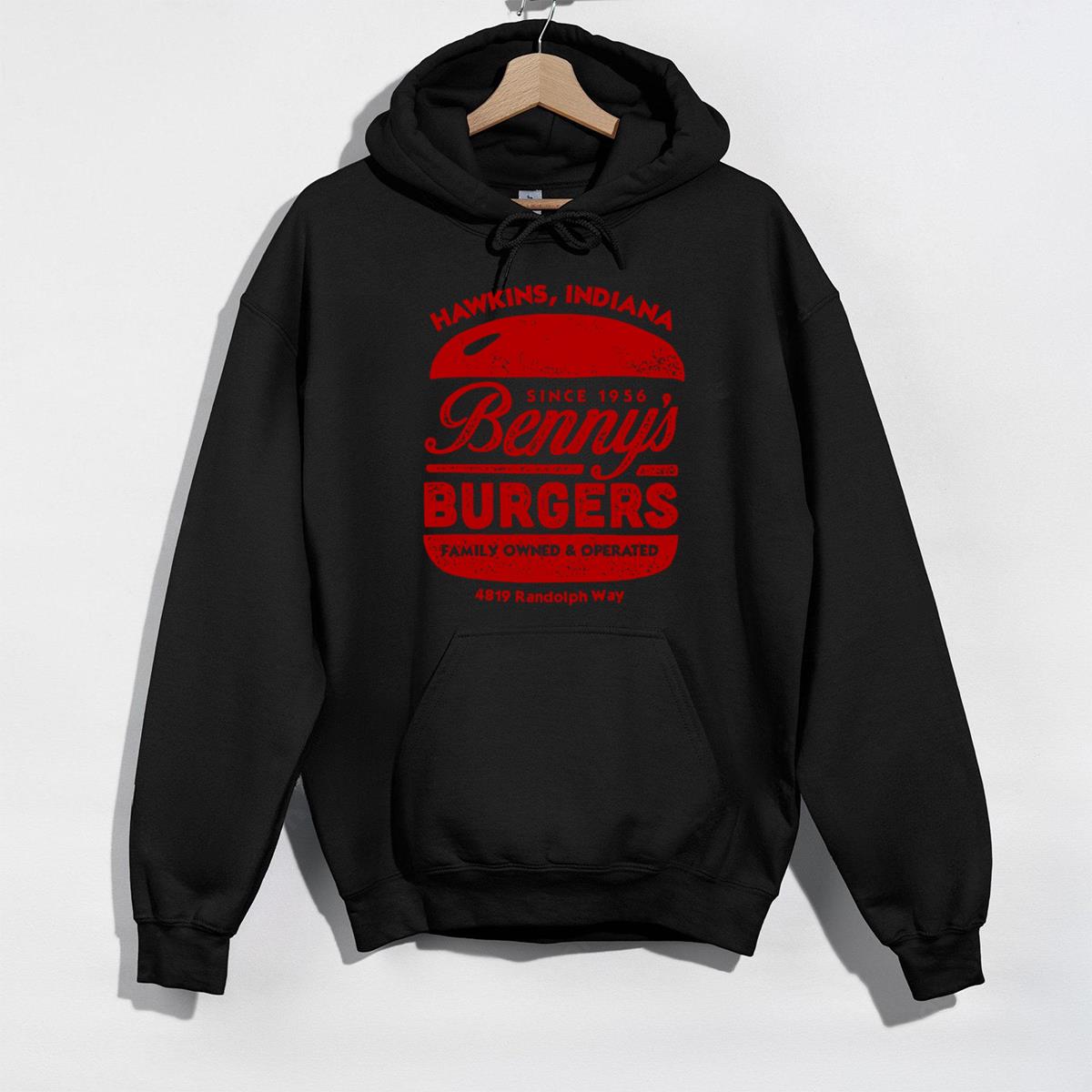 Benny's Burgers Hawkins Indiana Retro Style Graphic T-Shirt