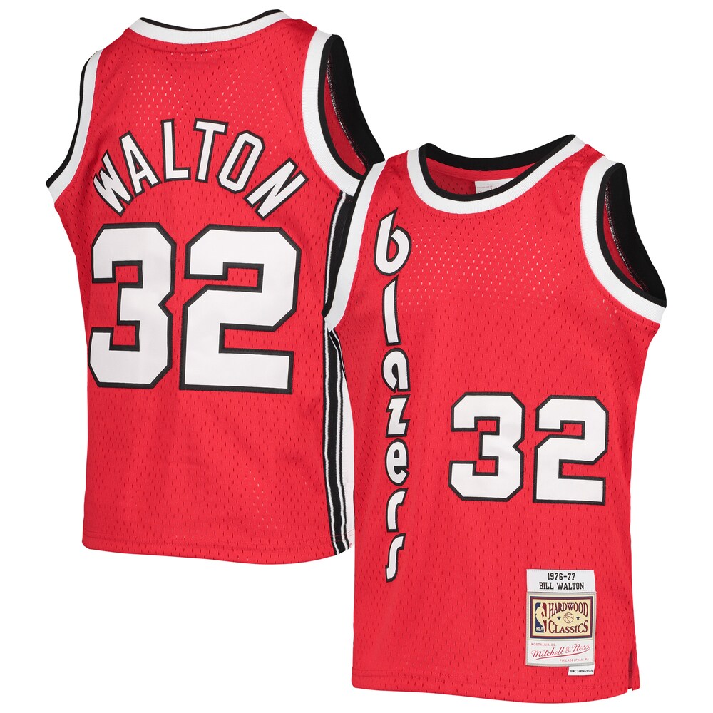 Bill Walton Portland Trail Blazers Mitchell x Ness Youth 1976/77 Hardwood Classics Swingman Jersey | Black